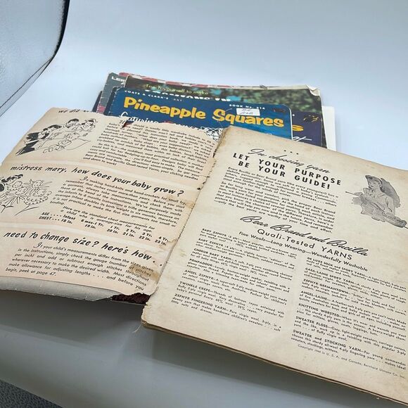 Lot of 10 books and individual patterns baby book from 1944 crochet knitting - Picture 15 of 15